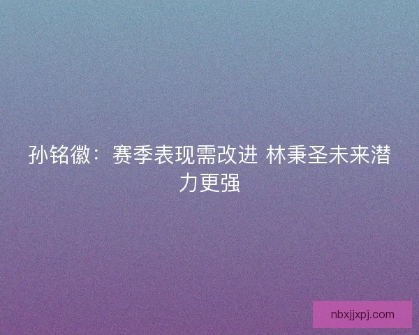 孙铭徽：赛季表现需改进 林秉圣未来潜力更强