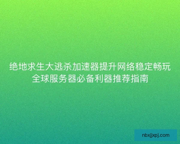 绝地求生大逃杀加速器提升网络稳定畅玩全球服务器必备利器推荐指南